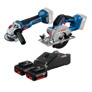 Kit Serra A Bateria Circular 18v Gks 18v-51 Bosch + Esmerilhadeira Angular Gws 18v-10 Brushless + 2 Baterias 18v 4.0 Ah + Carregador Gal18v-40 Bosch