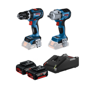 Kit Chave de Impacto 1/2 18v Gds 18v-450 + Parafusadeira Furadeira de Impacto Gsb 18v-90 + 2 Baterias GBA 18v 4Ah e Carregador Bivolt GAL 18v-40