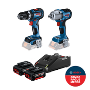 Kit Chave de Impacto 1/2 18v Gds 18v-450 + Parafusadeira Furadeira de Impacto Gsb 18v-90 + 2 Baterias GBA 18v 4Ah e Carregador Bivolt GAL 18v-40