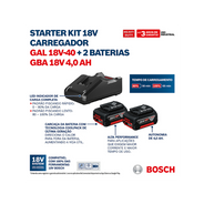 Kit Chave de Impacto 1/2 18v Gds 18v-450 + Parafusadeira Furadeira de Impacto Gsb 18v-90 + 2 Baterias GBA 18v 4Ah e Carregador Bivolt GAL 18v-40