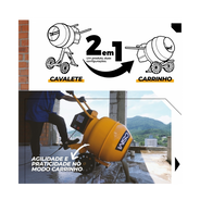 Betoneira para concreto smart desmontada 130L com motor mono 220v