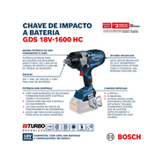 Chave De Impacto 3/4 18v (1600nm) S/ Bateria Gsd 18v-1600 Bosch
