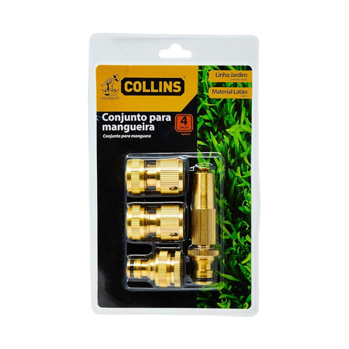 Conjunto Bico De Mangueira 1/2  4 Pçs Latão Collins