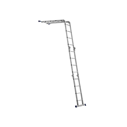 Escada de Alumínio Dobrável Multifuncional 16 Degraus (4.00m/4.00m) com Plataforma MOR
