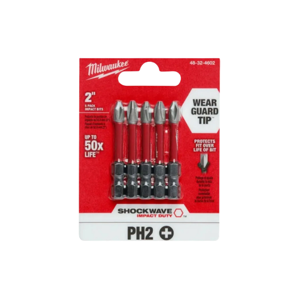 Jogo Bits Philips Impacto Ph2 X 50mm 5 Pçs 48-32-4602 Milwaukee