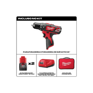 Parafusadeira De Impacto 3/8 12v 2 Bat 2.0Ah Com Maleta 2408-259 Milwaukee