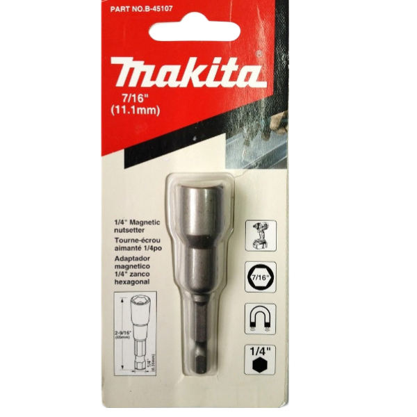 Soquete Para Parafuso Magnético Cabeça 11Mm X 65Mm Ref.B-45107 Makita