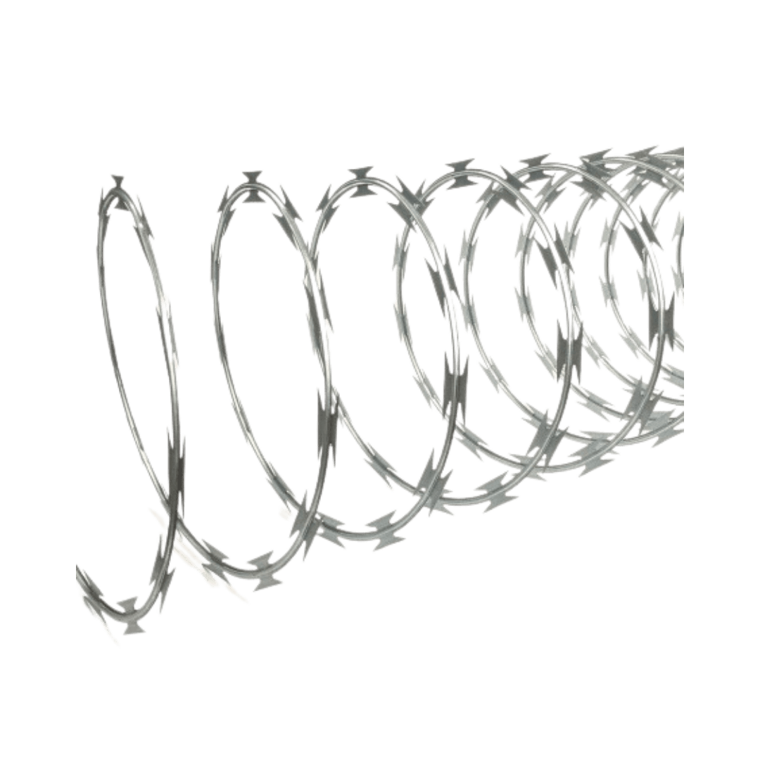 arame concertina tipo espiral galvanizado fogo 30cm 10m minasul