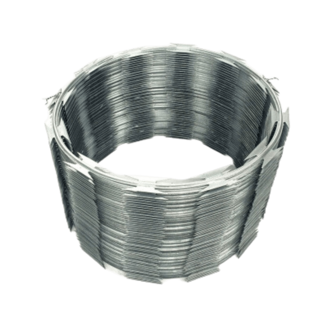 arame concertina tipo espiral galvanizado fogo 30cm 10m minasul