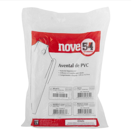 AVENTAL PVC 120CM X 70CM BRANCO VONDER