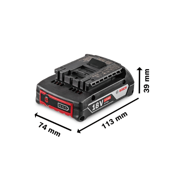 bateria recarregavel 18v 2ah bosch dimensoes