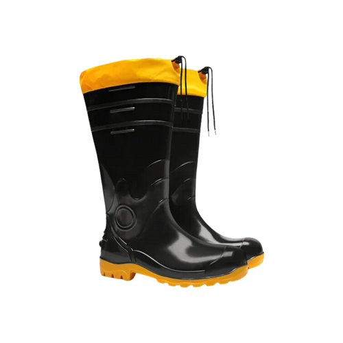 Bota Segurança Pvc Nº 39 Cano Extra Longo Pto Com Polaina Bracol 39