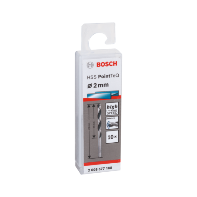 broca aco rapido 2,00mm profissional 10 pecas bosch