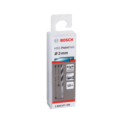 broca aco rapido 2,00mm profissional 10 pecas bosch