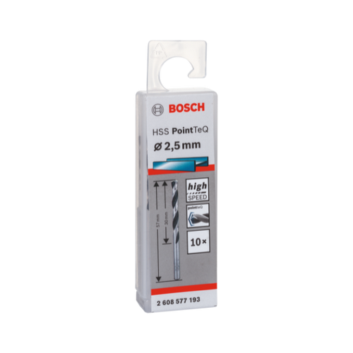 broca aco rapido 2,50mm profissional 10 pecas bosch