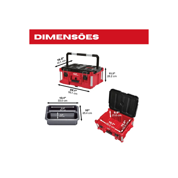 caixa ferramenta organizadora packout 48228430 milwaukee