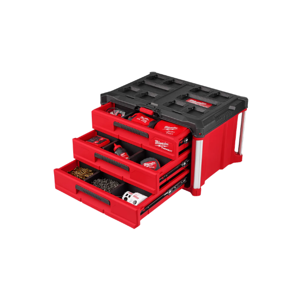 CAIXA FERRAMENTAS COM GAVETA TRIPLA PACKOUT 48228443 MILWAUKEE
