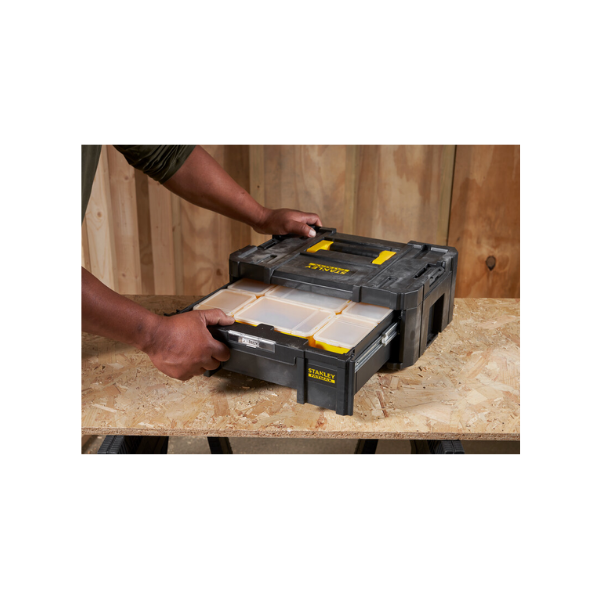caixa organizadora plastica com 1 gaveta fmst171968 pro stack stanley