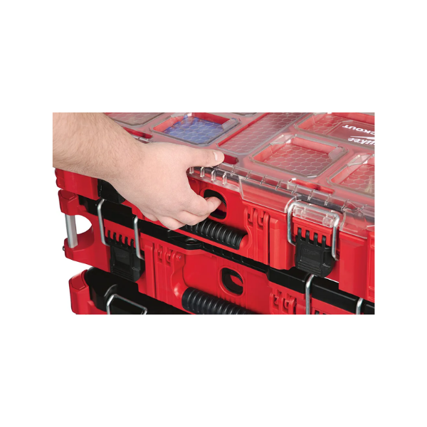 caixa organizadora tampa transp plast packout 48228430 milwaukee 538573