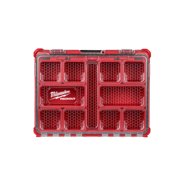 caixa organizadora tampa transp plast packout 48228430 milwaukee 538573