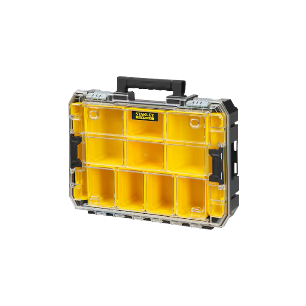 caixa organizadora tampa transparente plast pro stack fmst829671 stanley