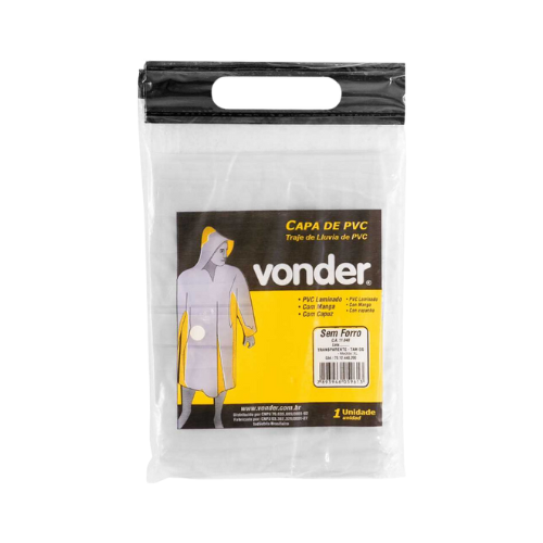 Capa De Chuva Manga Longa Transparente GG Vonder