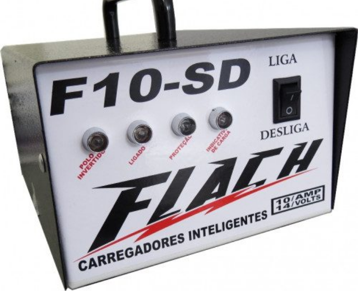 Carregador De Bateria Automático 10Amp 12V Bivolt F10-Sd Flach