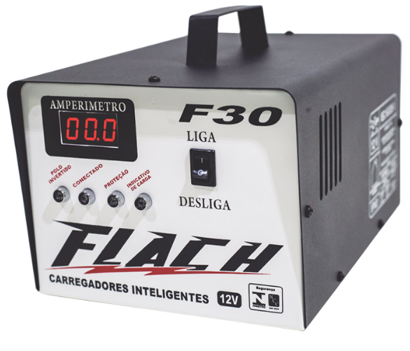 Carregador De Bateria Automático 30Amp 12V Bivolt F30 Flach
