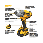 chave de impacto 1,2 20v brushless sem bateria dcf900bb3 dewalt