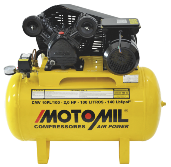 Compressor De Ar 10/100 2.0Hp Mono Cmv Air Power Baixa Pressão Motomil