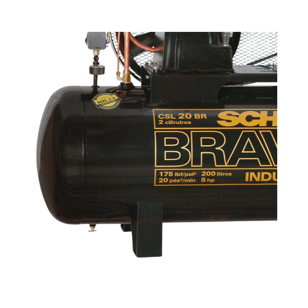 Compressor De Ar Csl 20br/200 5.0hp Trifásico Bravo Alta Pressão 175lb Schulz
