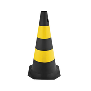 cone seguranca 50cm preto amarelo worker