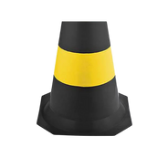cone seguranca 50cm preto amarelo worker