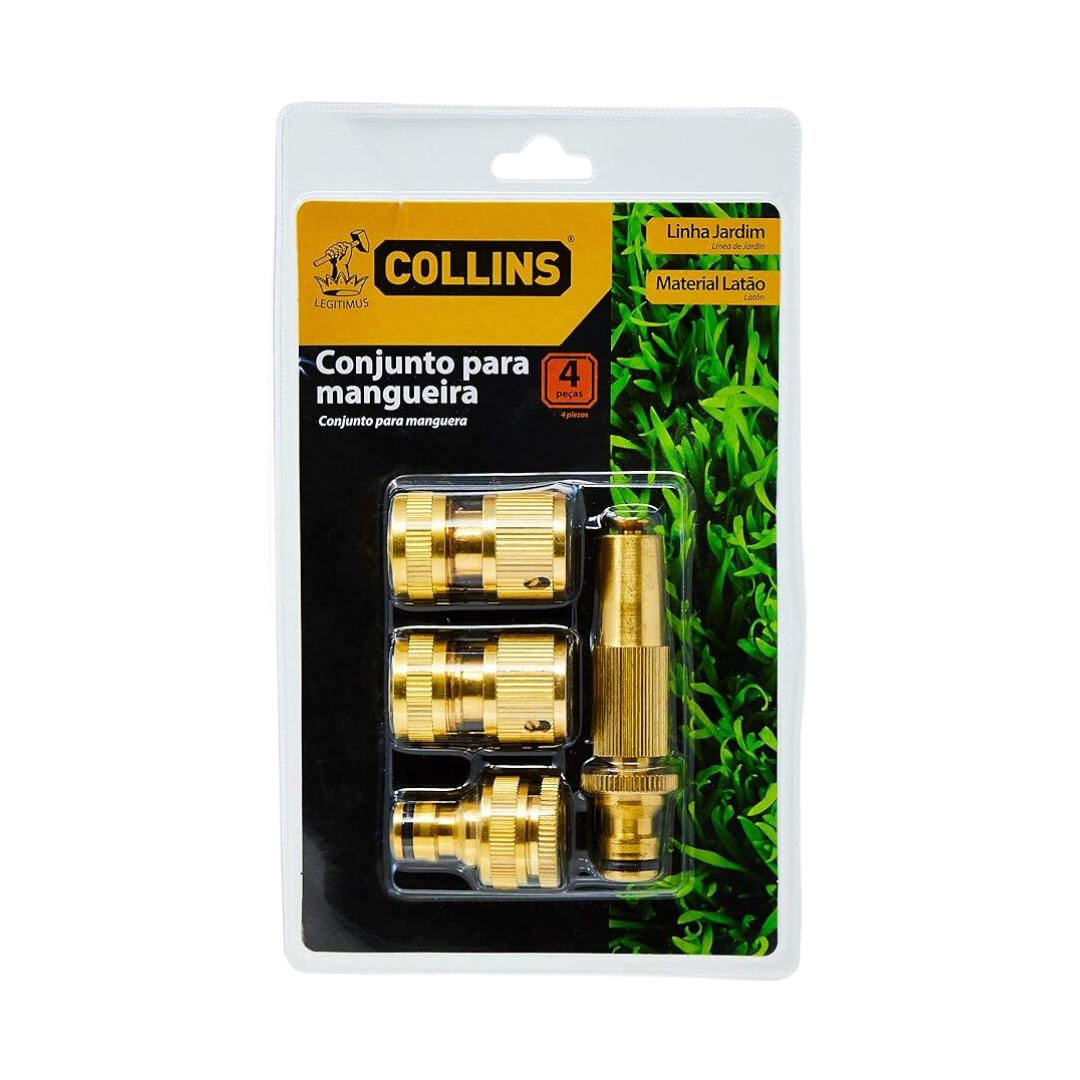 Conjunto Bico De Mangueira 12  4 Peças Latão Collins
