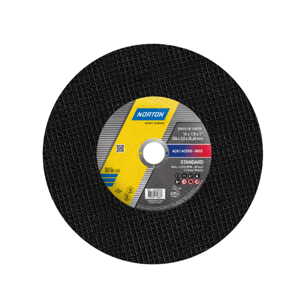 Disco Corte 10 X 3 X 1 Standard 2 Telas Norton