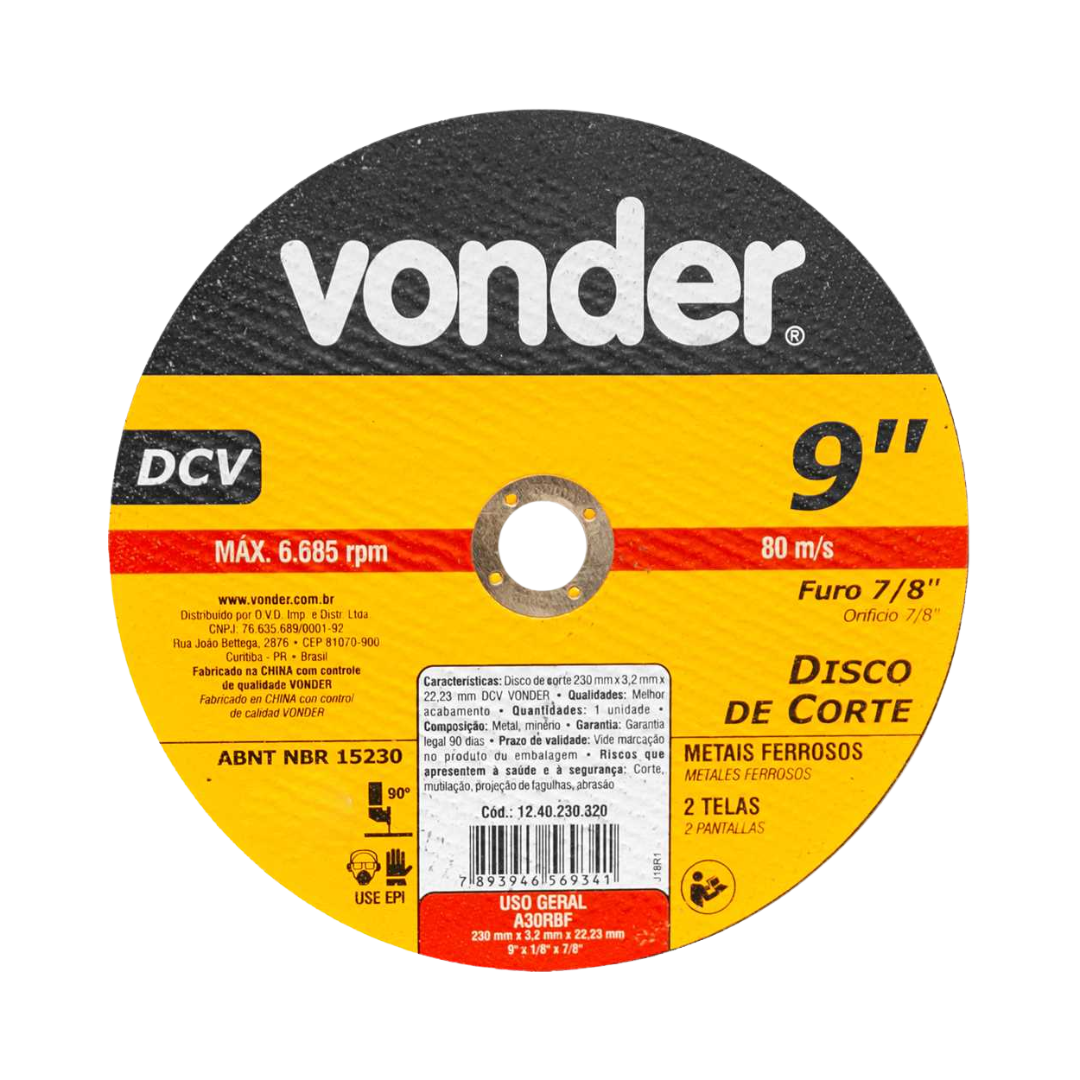 disco corte dcv 2 telas vonder