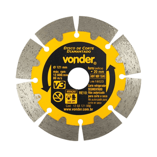 disco corte para concreto 120x20 cpv 3150 diamantado vonder