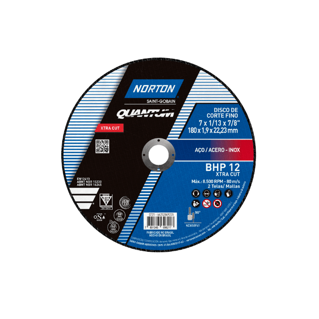 disco de corte bhp xtracut 2 telas norton