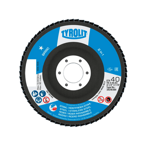 disco de lixa flap 4_1,2_ za 40b basic tyrolit