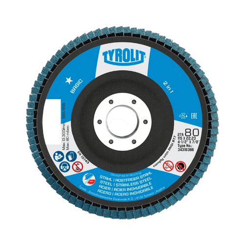 disco de lixa flap 4,1,2 za 80b basic tyrolit