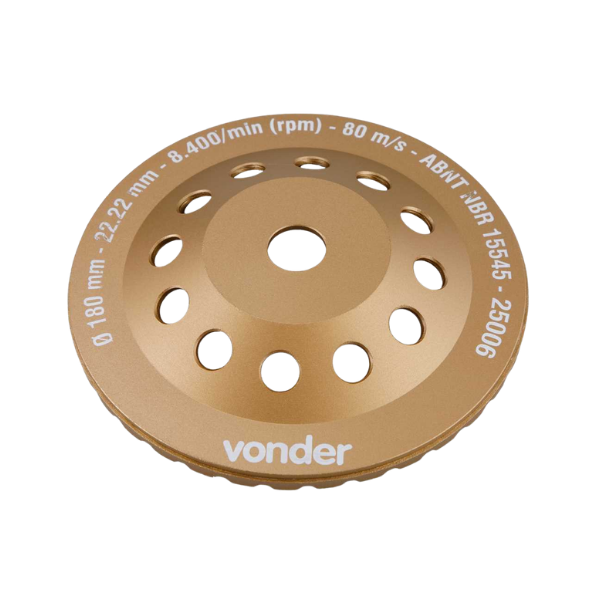 disco desbaste rebolo diamantado 180mm turbo vonder