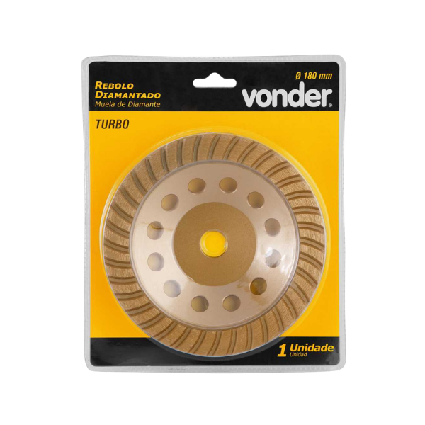 disco desbaste rebolo diamantado 180mm turbo vonder