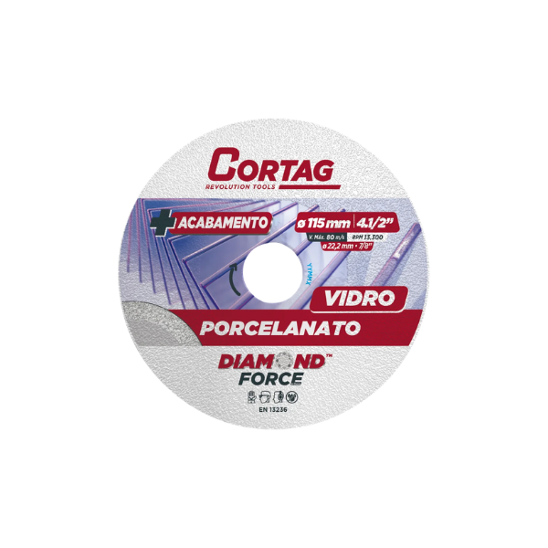 Disco Diamantado Porcelanato Vidro 115mm Ref 62797 Cortag