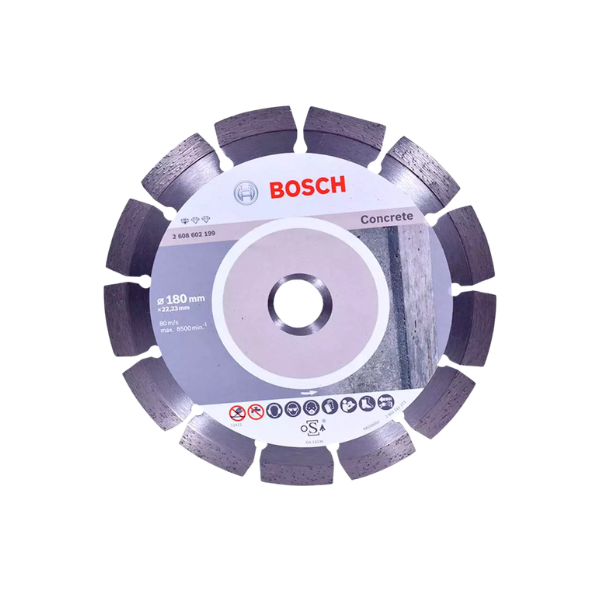 disco diamantado segmentado standard 180 x 22 concreto bosch 531771