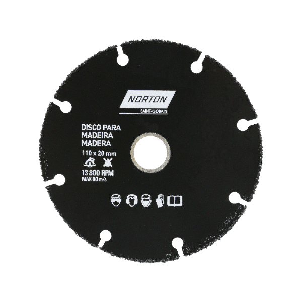 disco para madeira 110x20 serra marmore norton frente