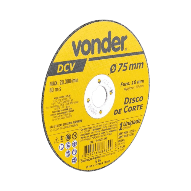 Disco Corte 75 X 1.4 X 10 Vonder