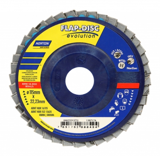 Disco De Lixa Flap-Disc R-822 7 40 Ginox Norton