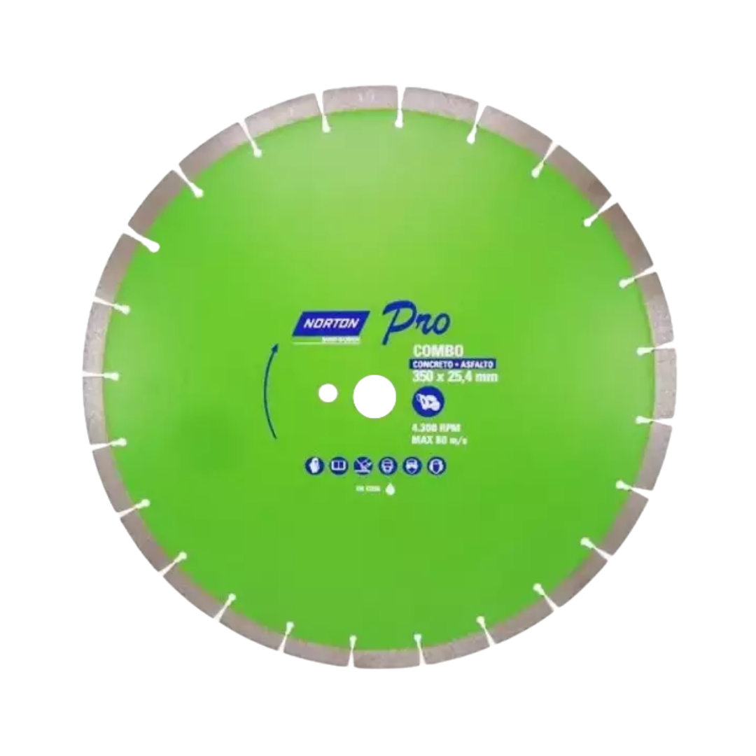Disco Diamantado Segmentado 350 X 25.4 P/Asfalto Norton