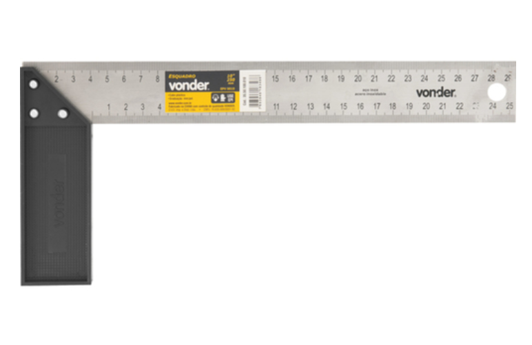 ESQUADRO METÁLICO 10 AÇO INOX CABO PLÁSTICO VONDER