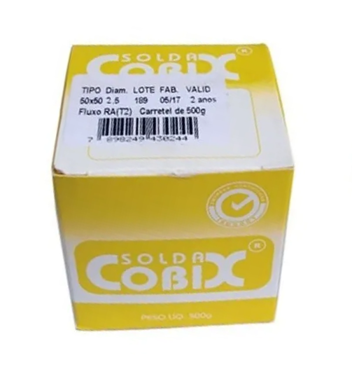Estanho P/ Solda 50 X 50 Rolo 500G 2.50Mm Cobix